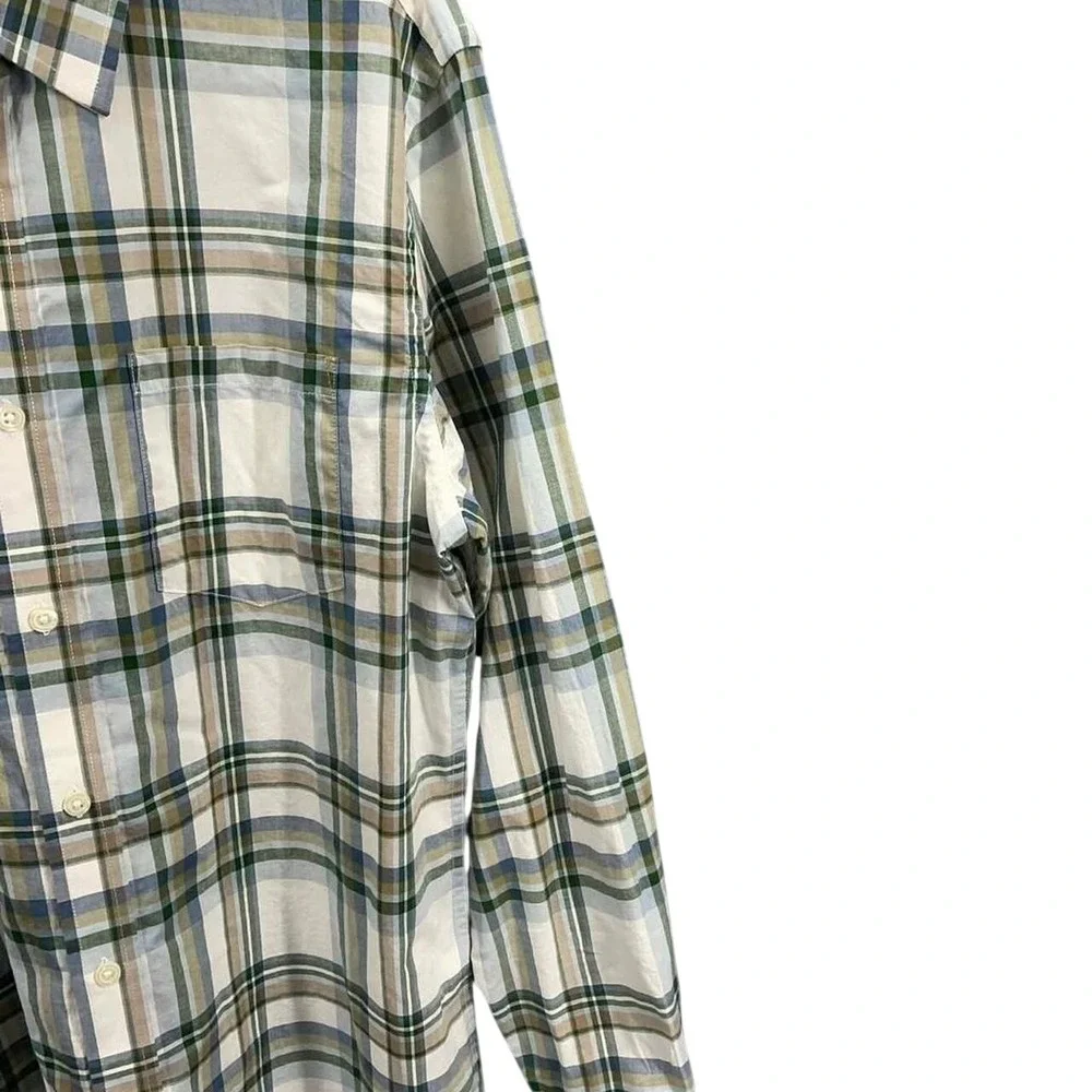 Vintage Earth Tone Plaid Button Down Mens Small Shirt‎ Cabincore Preppy Dadcore